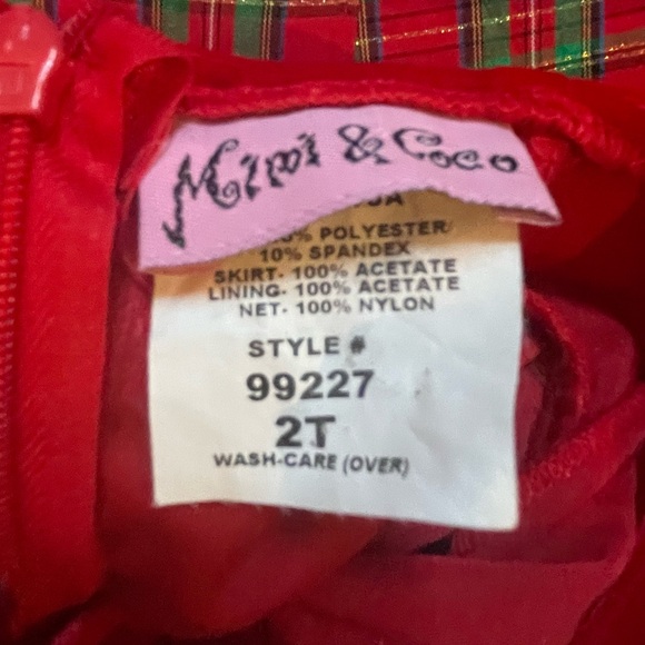 Mimi & Coco Adorable Red & Green dress size 2T - Picture 5 of 6